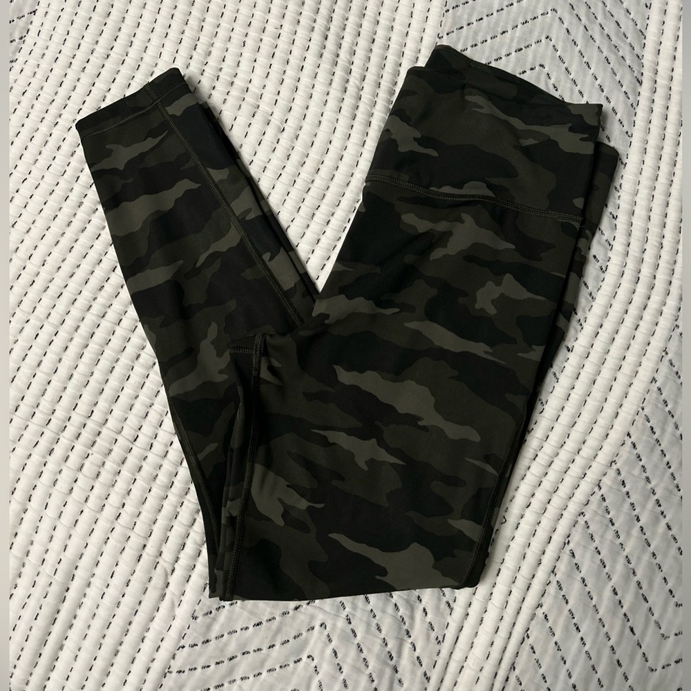 Athleta Camo Leggings - Black and Green